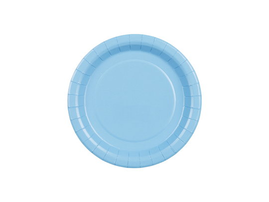 Talerzyki papierowe, jasny niebieski, 18cm (1 op. / 6 szt.)