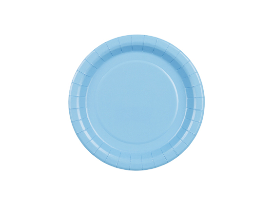 Talerzyki papierowe, jasny niebieski, 18cm (1 op. / 6 szt.)