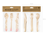 Wooden Cutlery Hearts, blush pink 16cm (1 pkt / 18 pc.)