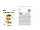 Ballon Mylar lettre ''E'', 35cm, doré