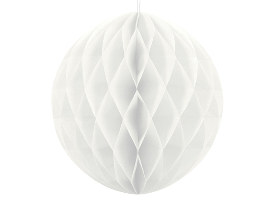 Kula bibułowa, biały, 30cm