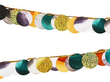 Metallic Circle Garland, Mix of Colors, 2.2 m