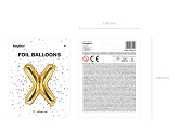 Folienballon Buchstabe ''X'', 35cm, gold