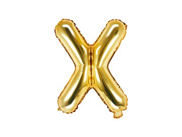 Balon foliowy Litera ''X'', 35cm, złoty