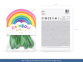 Balony Rainbow 30cm pastelowe, zielony (1 op. / 10 szt.)