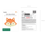 Foil balloon Fox, 57x42 cm, mix