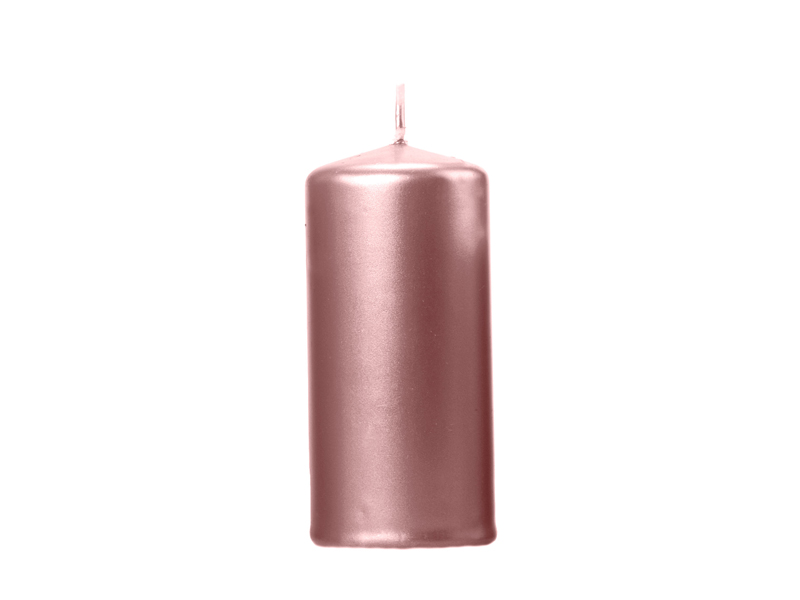 Pelarljus – metallisk – roseguld – 12x6 cm – 6-pack