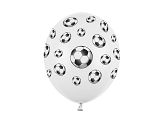 Ballons 30cm, Fußbälle, Pastel P. White (1 VPE / 6 Stk.)