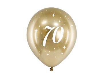 Ballons Glossy 30 cm, 70, dorés (1 pqt. / 6 pc.)