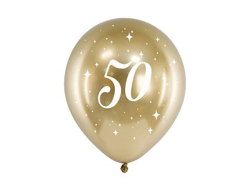Ballons Glossy 30 cm, 50, dorés (1 pqt. / 6 pc.)
