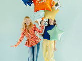 Foil balloon set Happy Birthday Stars, mix (1 pkt / 5 pc.)