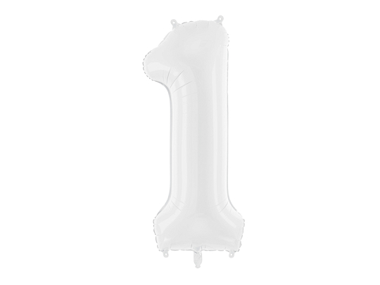 Foil ballon Number ''1'', 86 cm, white