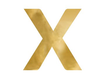 Mirror letter ''X'', gold, 58x60 cm