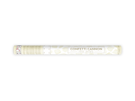 Canon à confettis avec pétales de rose, crème, 60cm