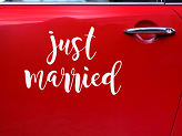 Autocollant pour voiture de mariage - Just married, 33x45cm