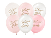 Balloons 30 cm, Welcome Baby, pink mix (1 pkt / 6 pc.)