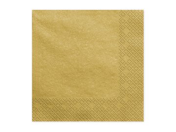 Napkins, 3 layers, gold metallic, 33x33cm (1 pkt / 20 pc.)