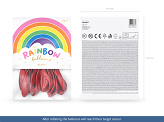 Balony Rainbow 23cm pastelowe, czerwony (1 op. / 10 szt.)