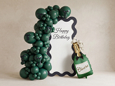 Ballon en aluminium Champagne, 34x93 cm, vert foncé