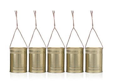 Decorative cans, gold, 10 x 7cm (1 pkt / 5 pc.)