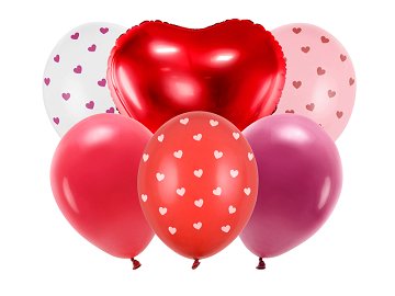 Jeu de ballons Be mine valentine, mix (1 pqt. / 6 pc.)
