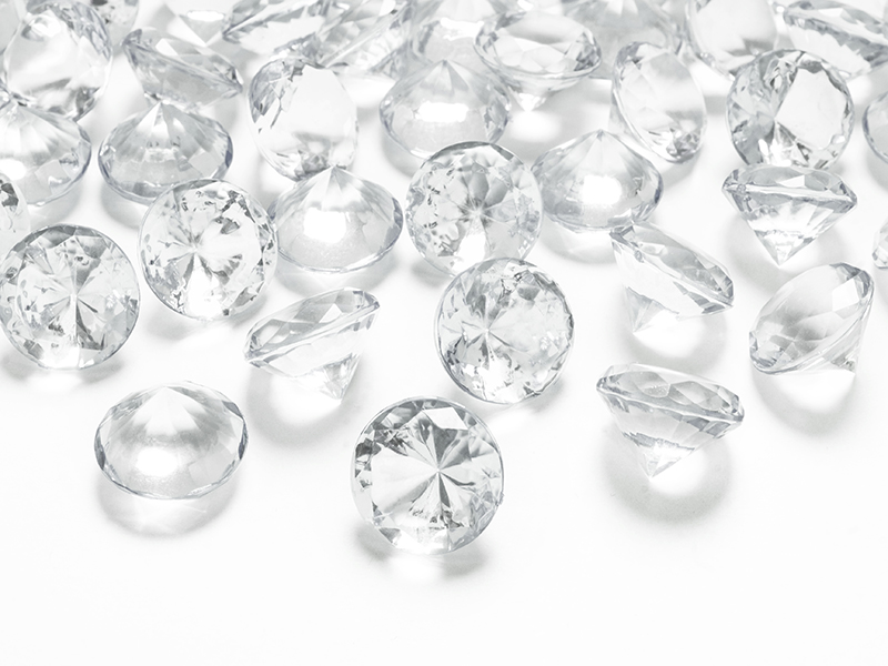 Diamantkonfetti – transparent – 20 mm – 10-pack