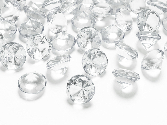 Confettis diamantés, transparents, 20mm (1 pqt. / 10 pc.)