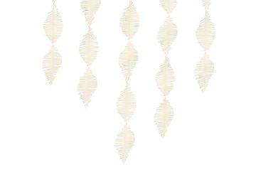 Crepe paper fringe garland, light cream, 3m