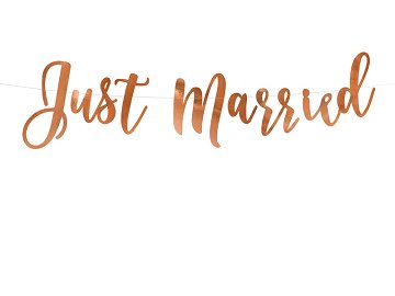 Banner Just Married, rose gold, 20x77cm