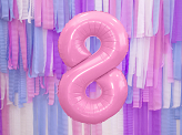 Folienballon Ziffer ''8'', 86cm, rosa