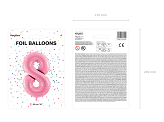 Foil Balloon Number ''8'', 86cm, pink