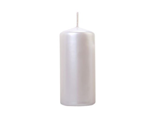 Pillar Candle, metallic, pearl, 12 x 6cm (1 pkt / 6 pc.)
