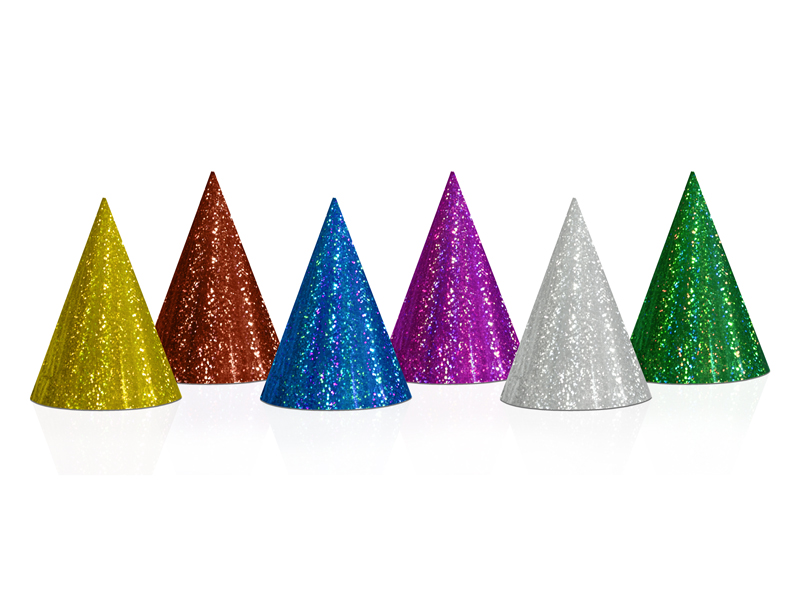 Holografisk hatt – 16 cm – 20-pack