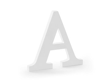 Drewniana litera A, biały, 21,5x20cm