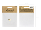 Place cards - Heart, gold, 10x5cm (1 pkt / 10 pc.)