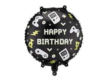 Foil balloon tablet Happy Birthday, 35x35 cm, mix