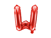 Balon foliowy Litera ''W'', 35cm, czerwony