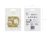 Świeczka urodzinowa liczba 50, złoty 7.5cm