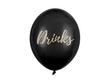 Balony 30cm, Drinks, Pastel Black (1 op. / 50 szt.)