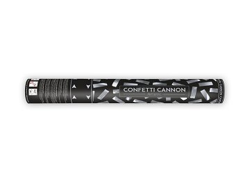 Confetti cannon, silver, 40cm