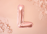Foil Balloon Letter ''L'', 35cm, rose gold