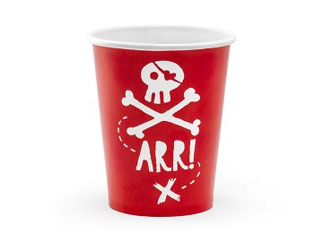 Cups Pirates Party, red, 220ml (1 pkt / 6 pc.)