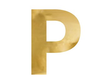 Mirror letter ''P'', gold, 45x60 cm