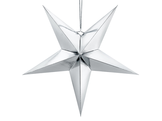 Paper star, 70cm, silver