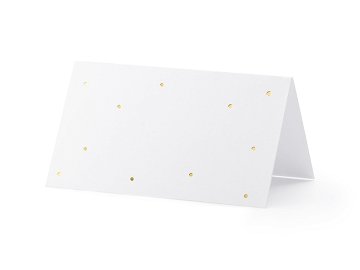 Place cards - Dots, gold, 9.5x5.5cm (1 pkt / 10 pc.)