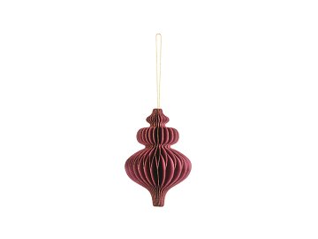 Paper honeycomb ornament Icicle, burgundy, 10x15 cm