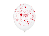 Ballons 30 cm, Blutflecken, Crystal Clear (1 VPE / 50 Stk.)