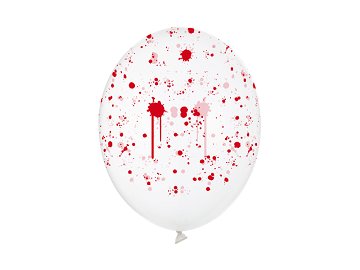 Ballons 30 cm, Blutflecken, Crystal Clear (1 VPE / 50 Stk.)