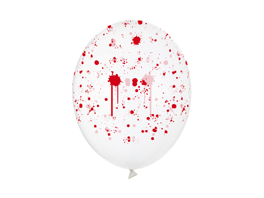 Ballons 30 cm, Blutflecken, Crystal Clear (1 VPE / 50 Stk.)