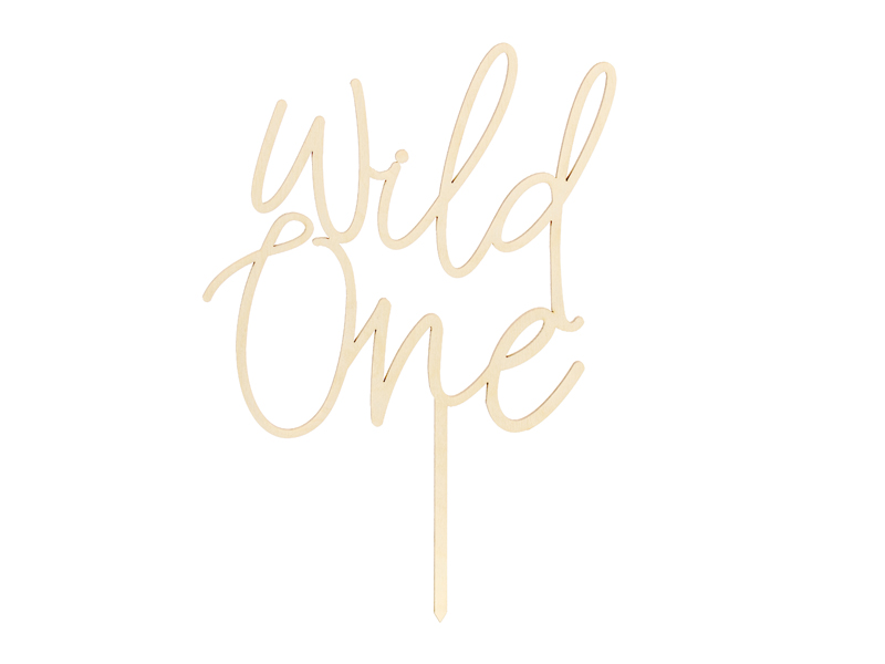 Tårttoppers – Wild One – trä – 22 cm